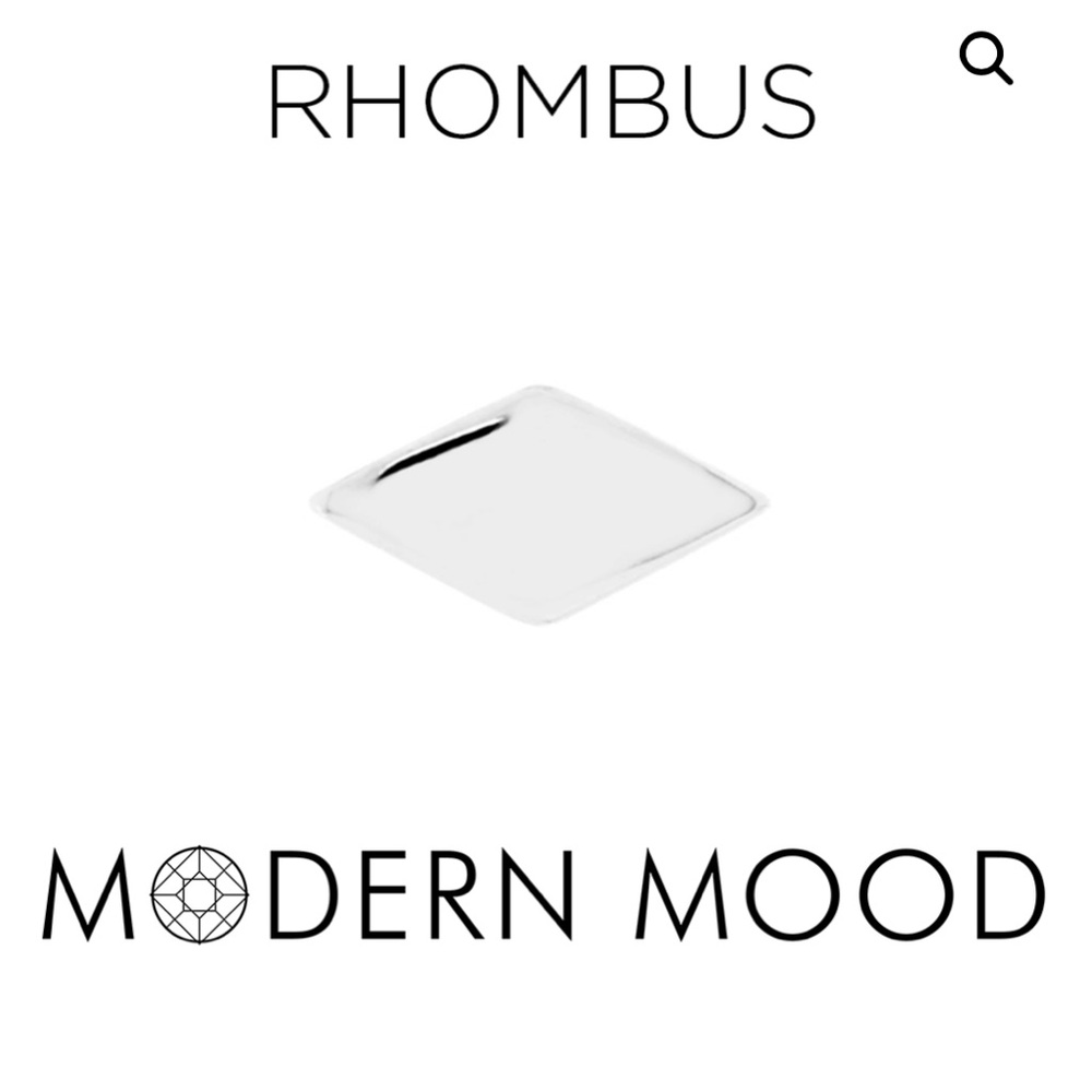 Set of 2 - Modern Mood 14k white gold rhombus threadless end